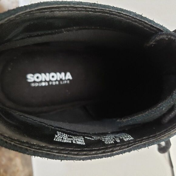 Sonoma Black Suede Leather Wedge Booties Size 6 - Picture 15 of 15